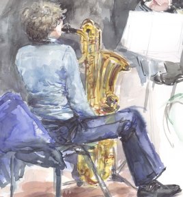 Sue at rehearsal.  Copyright Caroline Glanville
